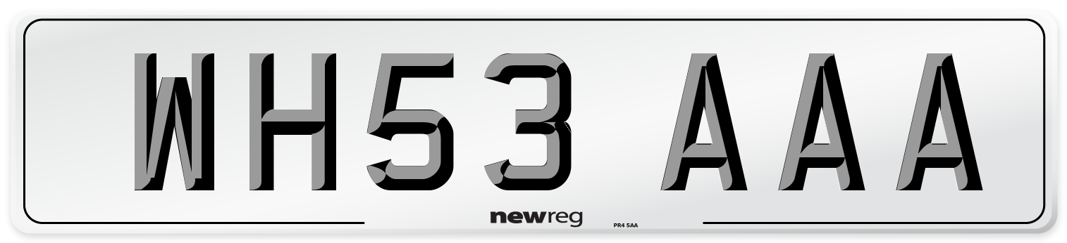 WH53 AAA Number Plate from New Reg
